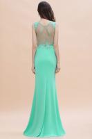 Vestido De Noche Sirena Con Encaje Y Aplicaciones Verde Con Broches Sin Mangas Formal Para Fiesta De Baile Y Premiaciones Vestido Largo De Fiesta - details 9