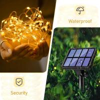 [2 Pack Guirnalda Luces LED Exterior Solar 12M 120 LED Luces Solares LED Exterior Jardin 8 Modos Cadena de Luces Decoracion para Arbol Fiesta Bodas Patio Festivales Halloween - details 7