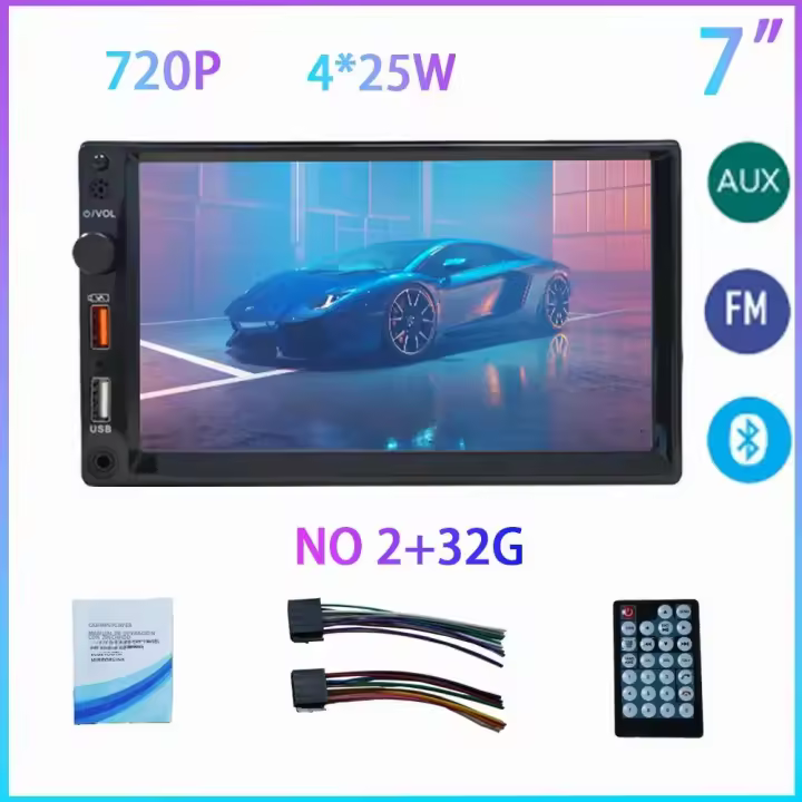 Radio De Coche Universal 2 Din Con Carplay Android Auto Para 7-10 Pulgadas 2G 32G Multimedia DSP AM RDS AHD GPS WIFI Autoradio - 1