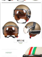 Casco De Motocicleta Retro APROBADO DOT Para Motocross Con Lente 3/4 Chopper Motorbike Helmets Abs Material Hombre - details 8