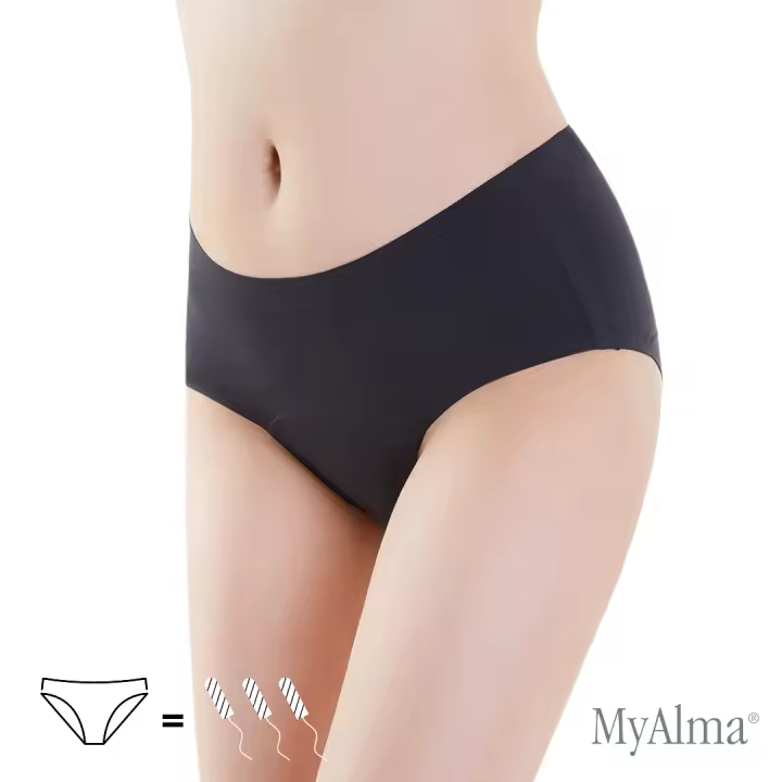 MyAlma Braguita Menstrual Sin Costuras. Ajuste perfecto, máxima comodidad. Absorción equivalente a 3 tampones. - 1