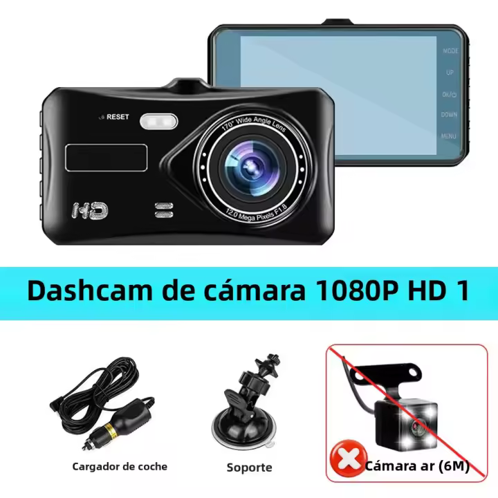 Cámara De Coche 1080P Con Pantalla Táctil Y Cámara Trasera Para Vehículo Visión Nocturna Grabadora De Video DVR Dual Para Carro - 1