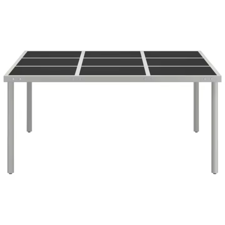 VidaXL Mesa de exterior Andrea negro/plata 74,5x170x170 cm - 1