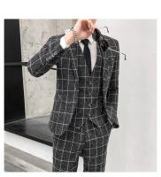 Nueva Moda Traje Tres Piezas Para Hombre Estilo Delgado Casual + Negocios Chaqueta + Pantalones Material Poliéster Adecuado Para Bodas Cuatro Estaciones - details 15