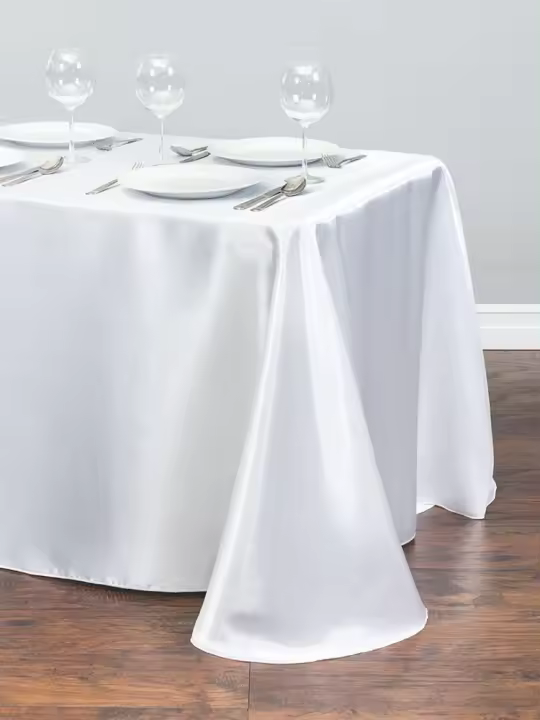 Mantel De Seda Blanca Para Boda Y Fiesta Cubierta Rectangular De Restaurante Lavable Decoración De Mesa Moderna Para Hogar - 1
