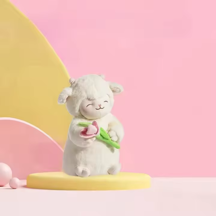 Muñeco De Peluche Kawaii Con Tulipán Y Oveja Blanca Suave Regalo Cute Para Cumpleaños Niños Juguetes De Peluche Educativos - 1