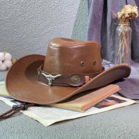 Sombrero De Vaquero Vintage De Cuero Sintético Para Mujeres Y Hombres Sombrero De Paja Panama Para Mujeres Sombrero De Jazz Cowgirl Hombre - details 3