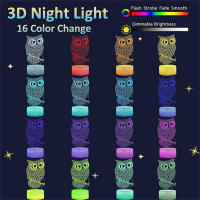 Lámpara De Noche USB Creativa En Forma De Animal Buho 3D Para Dormitorio Juguete De Pájaro Lindo Luz Atmosfera De Mesa Extraña Regalo - details 2