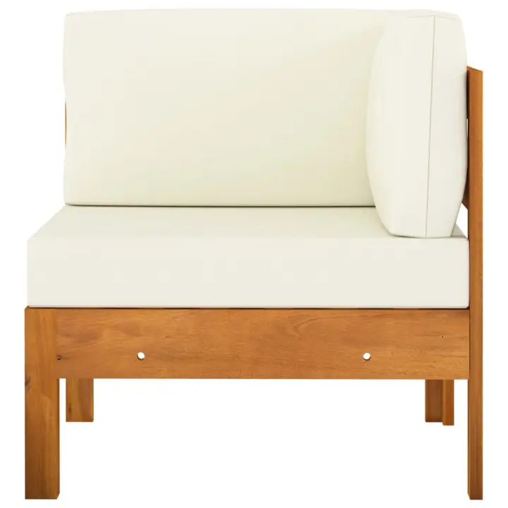 vidaXL Muebles de jardín 2 pzas cojines madera acacia Crema, Gris oscuro, Conjunto Terraza Muebles Jardín Exterior Juego de Muebles de jardín Mueble Jardín Exterior Muebles de Salon Exterior - 1
