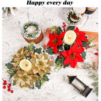 Anillo De Vela Artificial De Navidad Con Flores Decoración Para Casa Boda Y Fiesta Accesorio De Vela De Aro Para Decoración Navideña - details 5
