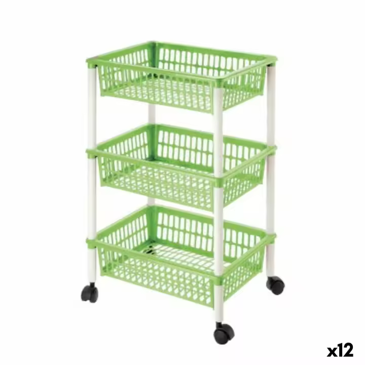 Carrito Verdulero Tontarelli Mito 3 Plástico Verde 40 x 29 x 62 cm (12 Unidades) - 1