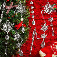 Colgante De Árbol De Navidad Transparente Con Imitación De Hielo Y Esteros De Copos De Nieve Acrílico Colgante De Cristal Para Decoración De Eventos Y Bodas - details 6
