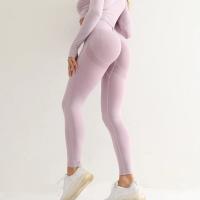 Leggings Deportivos Sin Costuras Para Mujer Cintura Alta Elástica Sólida Yoga Gimnasio Entrenamiento Pantalones De Correr Accesorios De Gimnasio - details 28