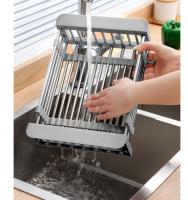 Escurridor de fregadero de cocina, escurridor de platos extensible de acero inoxidable, escurridor para lavar frutas y verduras, escurridor de almacenamiento - details 0