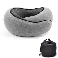 Almohada De Viaje Para El Cuello En Forma De U De Memoria Espuma Soporte De Descanso Para El Cuello Estilo Caracol Portátil Ajustable Suave Para Media Siesta - details 8