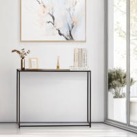 Max Home - Mesa radiador, 105x20x82 cm, Peso máximo 8 kg, estructura de acero negro, balda efecto madera, estilo industrial, modero, para recibidor, entrada, salón, comedor, pasillo, dormitorio, baño - details 6