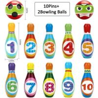 Minijuego de bolos para niños, con 2 Bolas y 10 bolos, para jugar al aire libre en interiores. - details 1