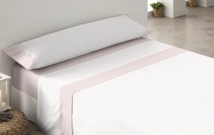 TROVADOR- Juego de sábanas 100% algodón DANTE. Con tratamiento anti piling. Algodón de la máxima calidad. Formado por sábana bajera, encimera y funda/s de almohada. Producto TOP, garantía de calidad. - 1