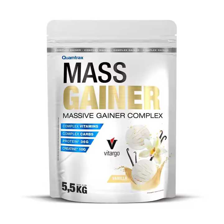 Mass Gainer 5,5kg Quamtrax  Ganador de Peso con Proteína CFM™ y Vitargo® para Máximo Volumen   Varios Sabores - 1