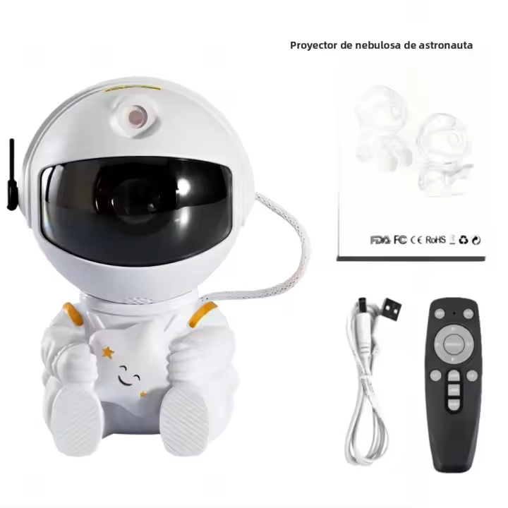 Proyector De Galaxias Estelares Con Nave Espacial Y Rocket Cálido Luz Nocturna LED Decoración De Habitación Regalo Para Niños - 1