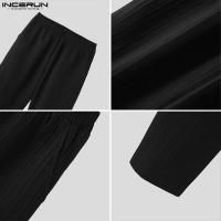 Conjunto De Moda Casual Para Hombre INCERUN Venta Caliente Camisas Y Pantalones Estilo Rayado 2 Piezas Tallas S-5XL 2023 - details 13