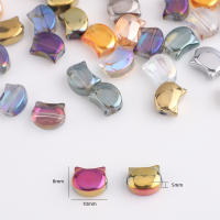 30pcs Lámparas De Cabeza De Gato De Vidrio De Colores Arcoíris 8x10MM Bohemia Para Manualidades Joyería DIY Pendientes - details 1