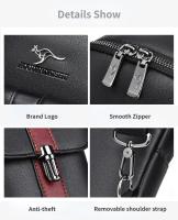 Bolsa De Hombro Para Hombre En Cuero Multi-funcional Deportiva Impermeable Para Correr Y Entrenar Bolsa Mensajera De Viaje Cruzable - details 3