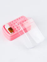 Caja De Almacenamiento Para Cabeza De Pulido De 30 Agujeros Con Cepillo De Limpieza Herramientas De Cerámica Y Acero Tungsteno Anti-Polvo Para Uñas - details 1