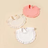 Baberos De Tela Pliegue Doble 8pcs Para Bebés Con Borde Pliegue Y Algodón Puro Suave Para Piel Amigable Transpirable Para Comer - details 2
