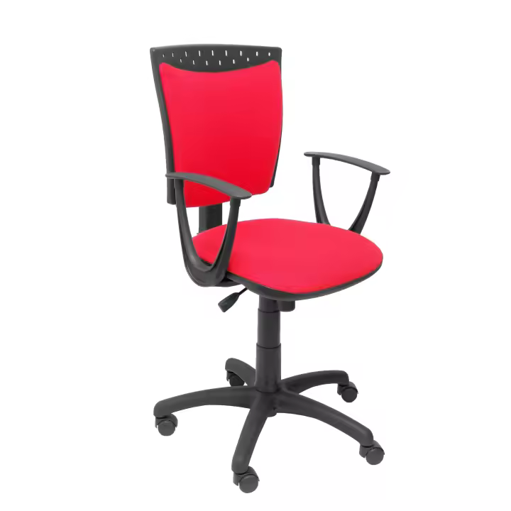 Silla de Oficina Ergonómica Piqueras Y Crespo Ferez Rojo con Brazos Fijos - 1