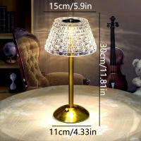 Lámpara De Mesa Nórdica Con Cristal Toque Dimming USB Recargable Luz Nocturna Para Decoración De Café Bar Hotel Dormitorio - details 1