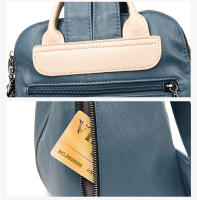 Mochila De Cuero Suave Para Mujer Gran Capacidad Bolso De Hombro Viaje Mochila Deportiva Estilo Fashion Con Manija Suave Y Cremallera - details 23