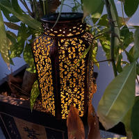 Lámpara Solar LED Retro De Hierro Con Mango Para Decoración De Camino Exterior Luz De Metal Vintage Fuente De Energía Solar - details 4