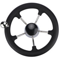 Volante De Remolque Marítimo De Acero Inoxidable De 11 Pulgadas Con 5 Radios Y Esponja Negra Accesorio De Barco Para Hardware Marítimo - details 4