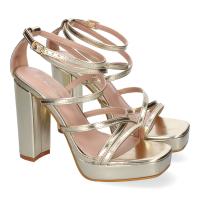 PuntoSalao Sandalias doradas de vestir tacón comodo para mujer JL851 - details 0