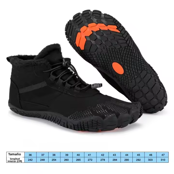 Botas De Invierno Para Hombres Y Mujeres Zapatos Casuales De Nieve Botas De Pies Calientes Para Exteriores Trabajo Zapatillas De Neopreno Cremallera Ajuste Tamaño 36-47 - 1