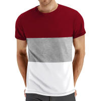 Camiseta deportiva de verano de manga corta con cuello redondo informal de talla grande para hombre, a juego con el color, a la moda para fitness - details 46