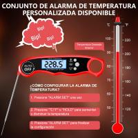 Termómetro de cocina, termómetro digital para horno con lectura rápida y precisa, sonda de alambre de 40 pulgadas, calibración y pantalla LCD, termómetro para asar carne, parrilla, alimentos, horno y líquidos. - details 3