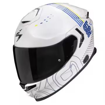 Casco Scorpion Exo-Gt Sp Air Techlane Blanco Azul Amarillo Fluor 150-466-241 - 1