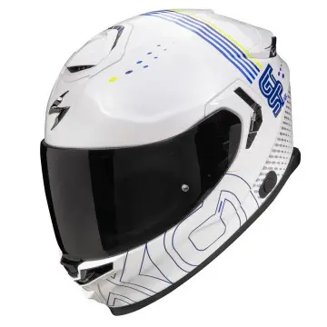 Casco Scorpion Exo-Gt Sp Air Techlane Blanco Azul Amarillo Fluor 150-466-241 - 1