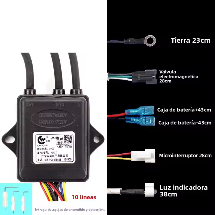 Encendedor De Agua Para Estufa De Gas Universal DC 3V Con Control Y Mostrador De Temperatura Doble Ignición Y Interruptor De Pulso - 1