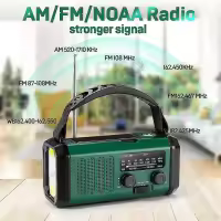 Solar Power Emergency Hand Crank Radio AM FM Weather Radio, SOS, 3 Modes ,Reading Lamp - details 2