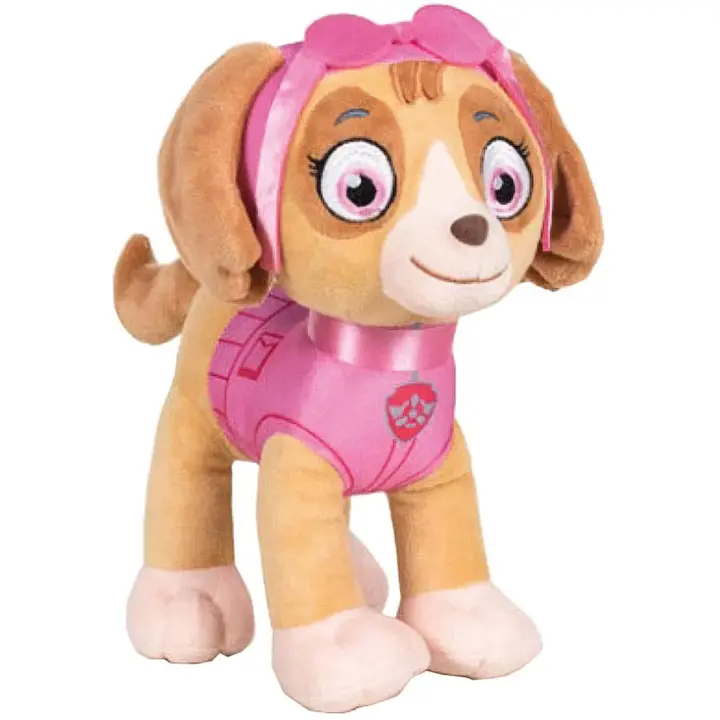 NICKELODEON : Peluche Skye Sunny Paw Patrol - Beige/Rosa - ¡Los cachorros de la Patrulla Canina son los de Paw Patrol - Mide 19 cm - Edad recomendada mayores de 3 años - 1