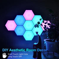 Luz De Pared Hexagonal Con Control Remoto Y Luz LED RGB Modulable USB Colorida Luz Nocturna Geométrica DIY Para Decoración De Hogar - details 3