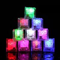 12pc Cubos De Hielo LED Impermeables Luz Aluminante Reutilizable Sensor De Líquido Cubos De Luz Para Bebidas Barra - details 0