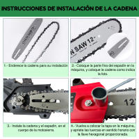Motosierra eléctrica Linea Hd a Baterías de 88V, Espada 12" (30cm) , 3500W, 2 baterías + 2 cadenas - details 2