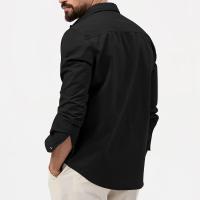 Camisa Táctica De Verde Militar Para Hombres Con Dos Bolsillos En La Cara Cuello En V Manga Larga Estilo Safari Casual - details 24