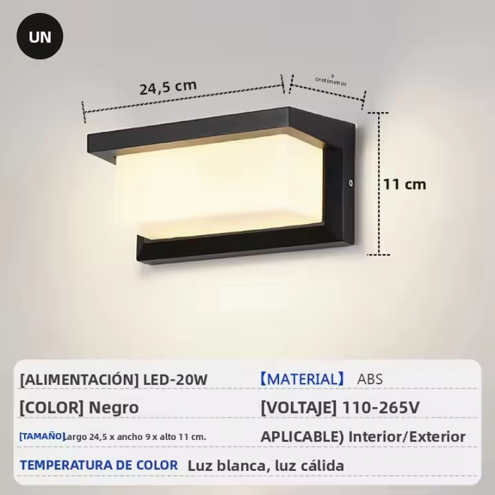 Luz De Pared LED Impermeable 15W Con Sensor De Radar Para Exteriores Y Dormitorios Sala De Estar Porches Jardines Luz Decorativa Moderna - 1