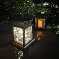Lámpara Solar Impermeable LED Retro Parpadeante Para Decoración De Jardín Y Patio Luz De Vía Brillante Fuente De Energía Solar Para Exterior - details 5