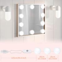 Luz para Espejo de tocador con cable USB, 10 bombillas regulables, Luz LED para tocador, 5 Modos de Brillo ajustables (Espejo no incluido) - details 4